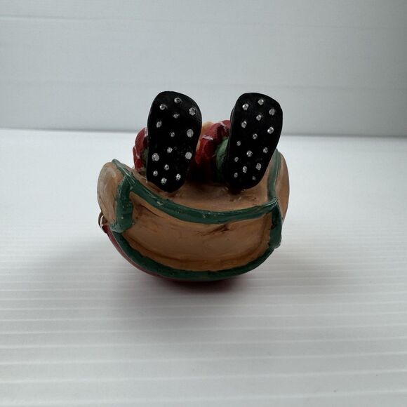 Vintage Baseball Santa Ornament Santa Holding Bat in Glove Chair Sports Xmas - Picture 6 of 11